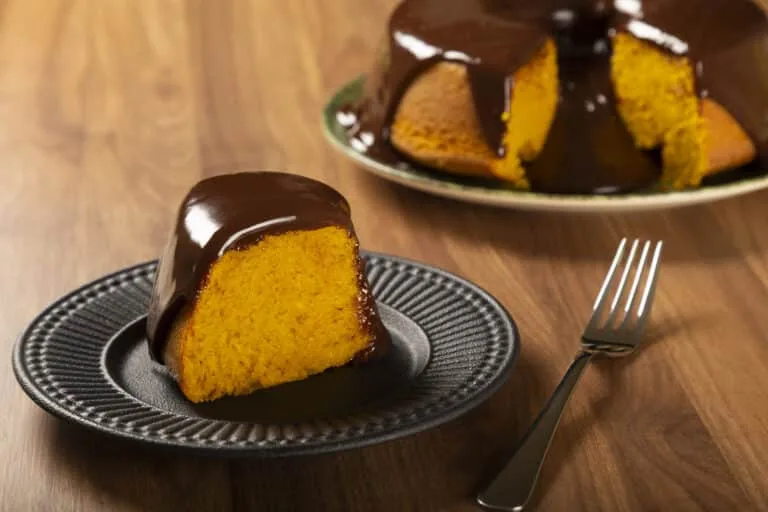 Carrot cake with chocolate icing. Brazilian cake