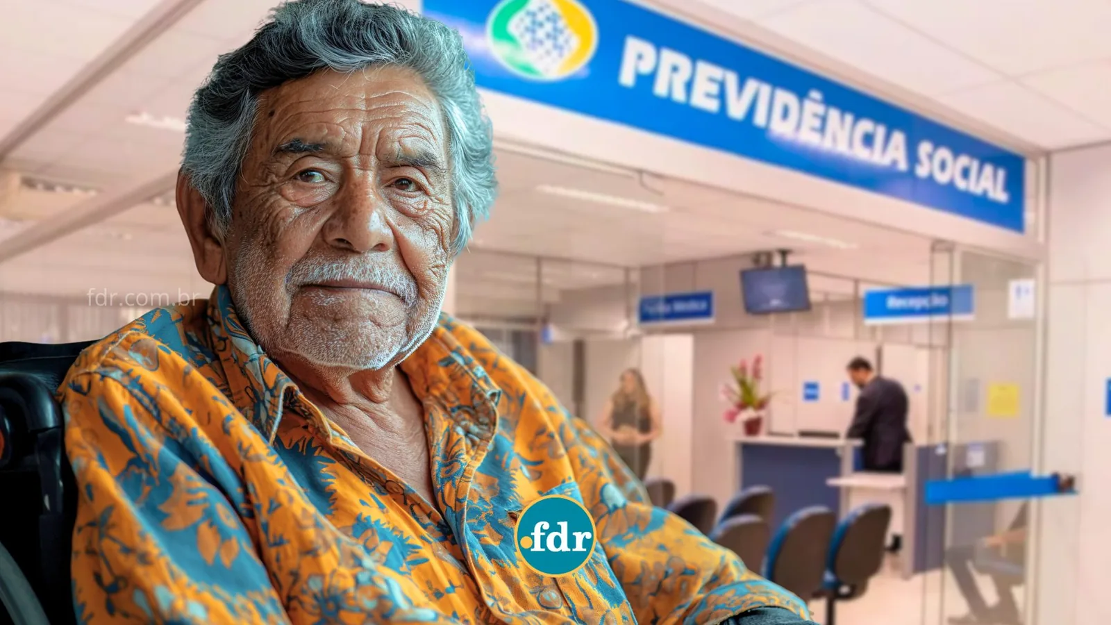 Documento INSS e cartão de aposentado sobre mesa