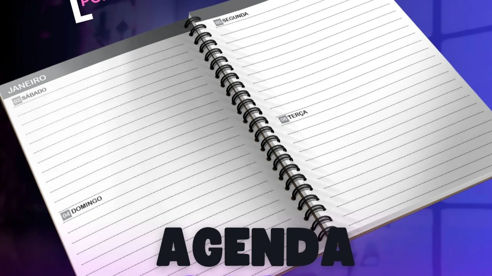 Agenda do ano com lembretes financeiros e datas circuladas
